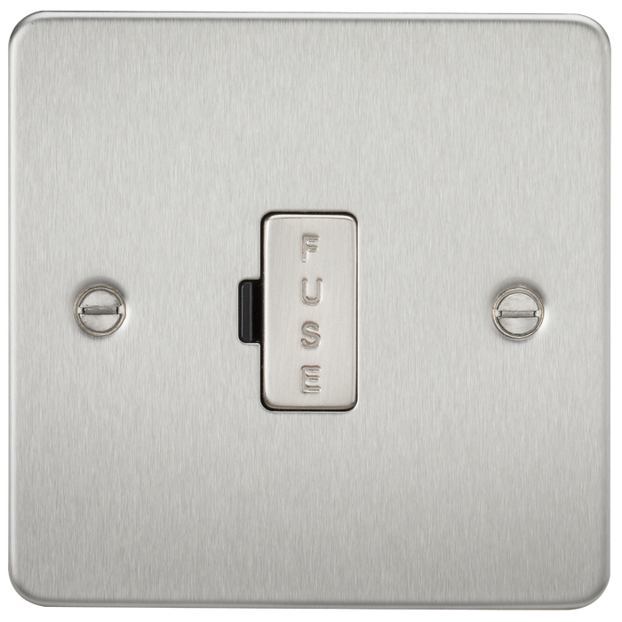 Knightsbridge FP6000BC Flat Plate 13A Fused Spur Unit - Brushed Chrome Fuse Unit Knightsbridge - Sparks Warehouse