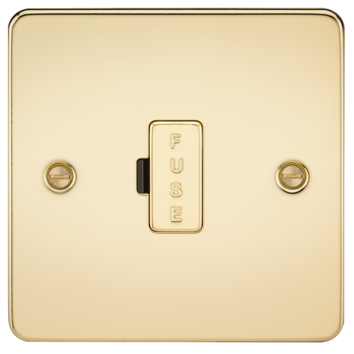 Knightsbridge FP6000PB Flat Plate 13A Fused Spur Unit - Polished Brass Fuse Unit Knightsbridge - Sparks Warehouse