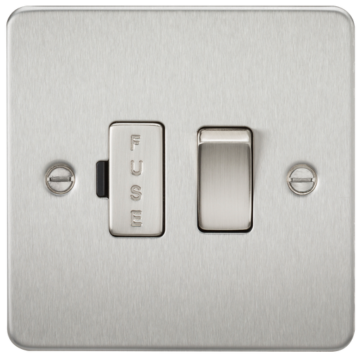 Knightsbridge FP6300BC Flat Plate 13A Switched Fused Spur Unit - Brushed Chrome Fuse Unit Knightsbridge - Sparks Warehouse