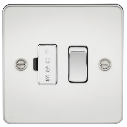 Knightsbridge FP6300PC Flat Plate 13A Switched Fused Spur Unit - Polished Chrome Fuse Unit Knightsbridge - Sparks Warehouse