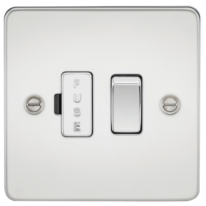 Knightsbridge FP6300PC Flat Plate 13A Switched Fused Spur Unit - Polished Chrome Fuse Unit Knightsbridge - Sparks Warehouse