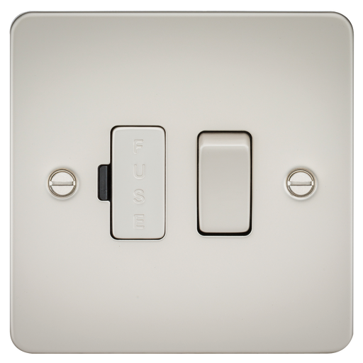 Knightsbridge FP6300PL Flat Plate 13A Switched Fused Spur Unit - Pearl Fuse Unit Knightsbridge - Sparks Warehouse