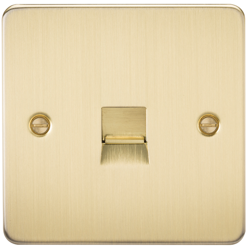Knightsbridge FP7300BB Flat Plate Telephone Master Socket -Brushed Brass Telephone Socket Knightsbridge - Sparks Warehouse