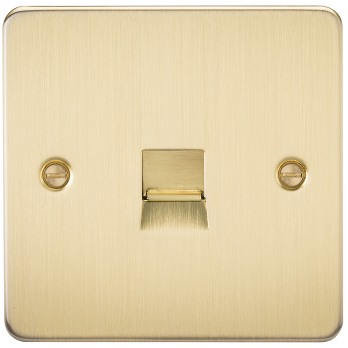 Knightsbridge FP7300BB Flat Plate Telephone Master Socket -Brushed Brass Telephone Socket Knightsbridge - Sparks Warehouse
