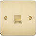Knightsbridge FP7300BB Flat Plate Telephone Master Socket -Brushed Brass Telephone Socket Knightsbridge - Sparks Warehouse