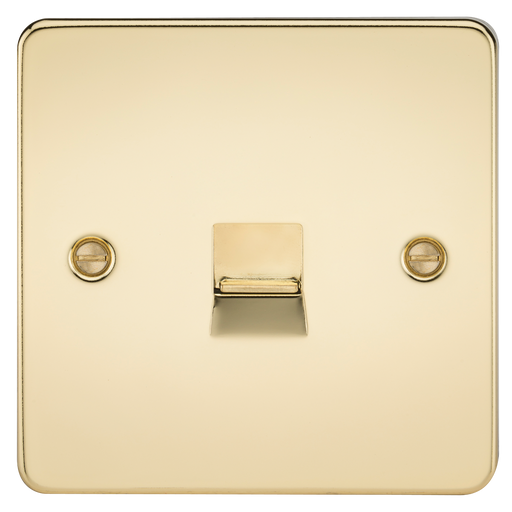 Knightsbridge FP7300PB Flat Plate Telephone Master Socket - Polished Brass Telephone Socket Knightsbridge - Sparks Warehouse