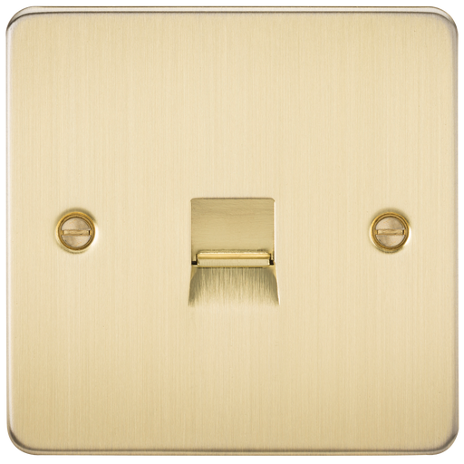 Knightsbridge FP7400BB Flat Plate Telephone Extension Socket - Brushed Brass Telephone Socket Knightsbridge - Sparks Warehouse
