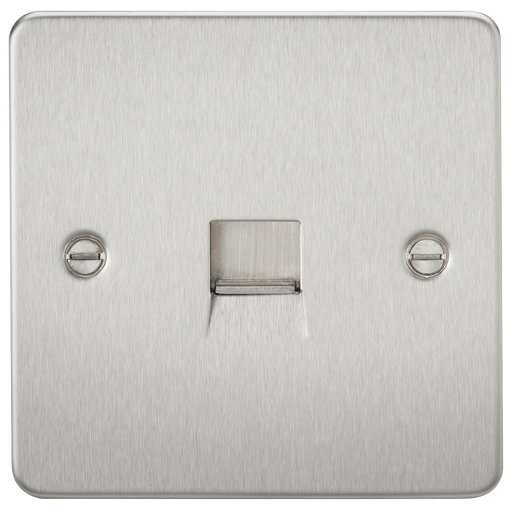 Knightsbridge FP7400BC Flat Plate Telephone Extension Socket - Brushed Chrome Telephone Socket Knightsbridge - Sparks Warehouse