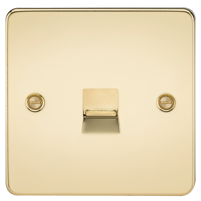 Knightsbridge FP7400PB Flat Plate Telephone Extension Socket - Polished Brass Telephone Socket Knightsbridge - Sparks Warehouse