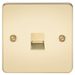 Knightsbridge FP7400PB Flat Plate Telephone Extension Socket - Polished Brass Telephone Socket Knightsbridge - Sparks Warehouse