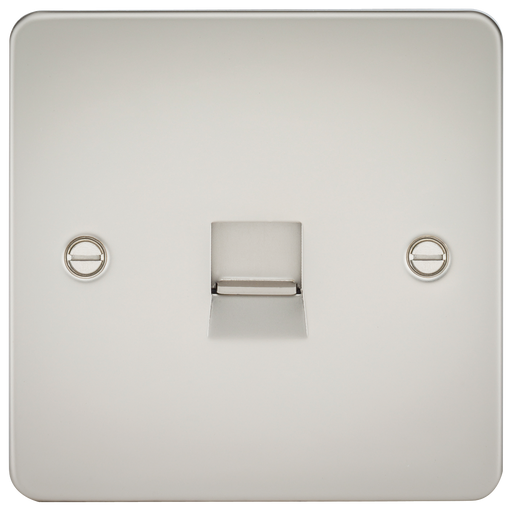 Knightsbridge FP7400PL Flat Plate Telephone Extension Socket - Pearl Telephone Socket Knightsbridge - Sparks Warehouse