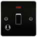 Knightsbridge FP8341FGM Flat Plate 20A 1G DP Switch With Neon & Flex Outlet - Gunmetal Switch Knightsbridge - Sparks Warehouse