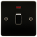 Knightsbridge FP8341NGM Flat Plate 20A 1G DP Switch With Neon - Gunmetal Double Pole Switch Knightsbridge - Sparks Warehouse