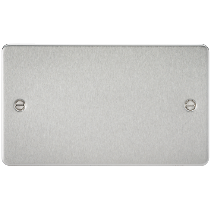 Knightsbridge FP8360BC Flat Plate 2G Blanking Plate - Brushed Chrome Blanking Plate Knightsbridge - Sparks Warehouse