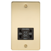Knightsbridge FP8900PB Flat Plate 115V/230V Dual VOLTAGE Shaver Socket - Polished Brass With Black Insert Shaver Socket Knightsbridge - Sparks Warehouse