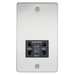 Knightsbridge FP8900PC Flat Plate 115V/230V Dual VOLTAGE Shaver Socket - Polished Chrome With Black Insert Shaver Socket Knightsbridge - Sparks Warehouse