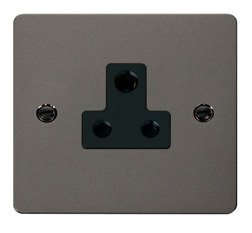 Scolmore FPBN038BK Define Black Nickel Flat Plate 5a Round Pin Socket Outlet  Scolmore - Sparks Warehouse