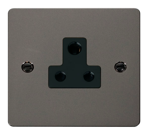 Scolmore FPBN038BK Define Black Nickel Flat Plate 5a Round Pin Socket Outlet  Scolmore - Sparks Warehouse