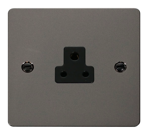 Scolmore FPBN039BK Define Black Nickel Flat Plate 2a Round Pin Socket Outlet  Scolmore - Sparks Warehouse