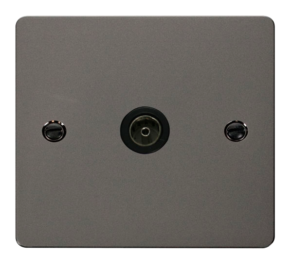 Scolmore FPBN065BK Define Black Nickel Flat Plate Single Coaxial Socket  Scolmore - Sparks Warehouse