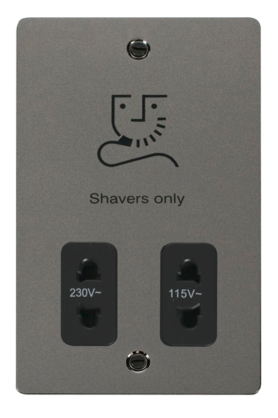 Scolmore FPBN100BK Define Black Nickel Dual Volt.shaver Skt  Scolmore - Sparks Warehouse