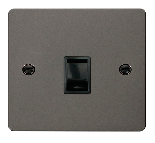 Scolmore FPBN115BK Define Black Nickel Flat Plate Single Rj11 Telephone Socket  Scolmore - Sparks Warehouse