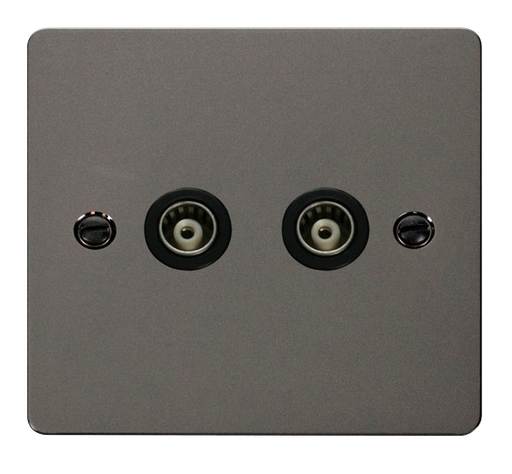 Scolmore FPBN159BK Define Black Nickel Flat Pl 2g Isol.coax  Scolmore - Sparks Warehouse