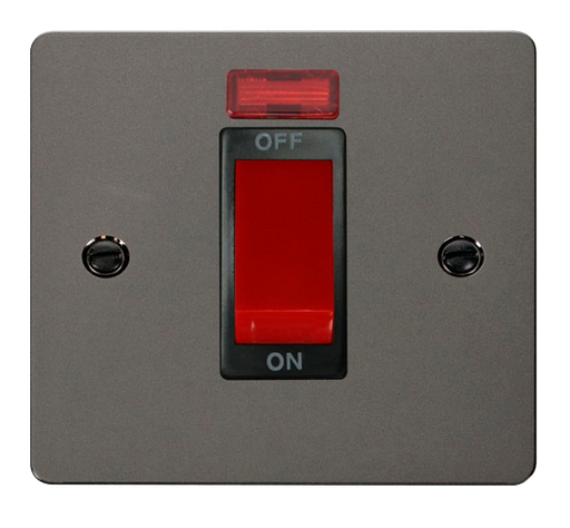 Scolmore FPBN201BK Define Black Nickel Flat Pl 45a Dp Sw+ne  Scolmore - Sparks Warehouse