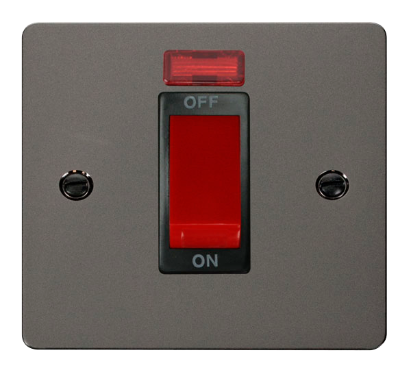 Scolmore FPBN201BK Define Black Nickel Flat Pl 45a Dp Sw+ne  Scolmore - Sparks Warehouse