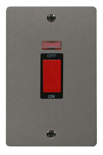 Scolmore FPBN203BK Define Black Nickel Flat Pl 2g 45a Sw+ne  Scolmore - Sparks Warehouse