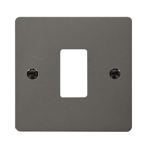 Scolmore FPBN20401 - 1 Gang GridPro® Frontplate - Black Nickel GridPro Scolmore - Sparks Warehouse
