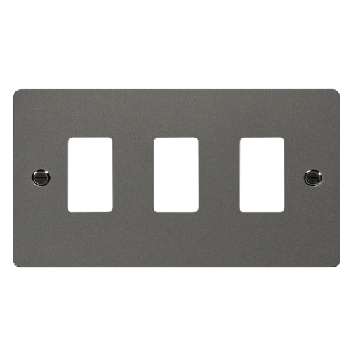 Scolmore FPBN20403 - 3 Gang GridPro® Frontplate - Black Nickel GridPro Scolmore - Sparks Warehouse