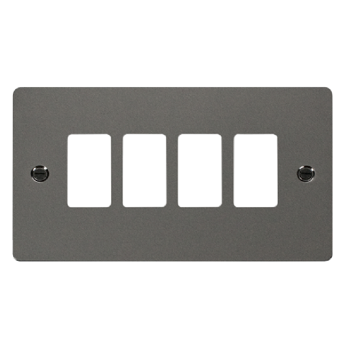 Scolmore FPBN20404 - 4 Gang GridPro® Frontplate - Black Nickel GridPro Scolmore - Sparks Warehouse
