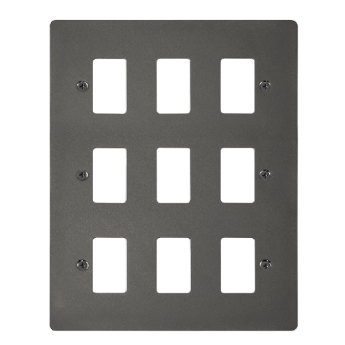 Scolmore FPBN20509 - 9 Gang GridPro® Frontplate - Black Nickel GridPro Scolmore - Sparks Warehouse