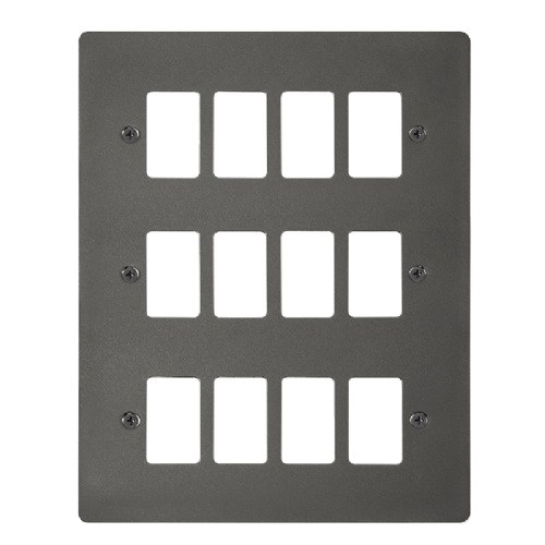 Scolmore FPBN20512 - 12 Gang GridPro® Frontplate - Black Nickel GridPro Scolmore - Sparks Warehouse