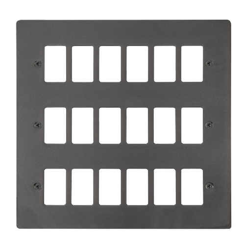 Scolmore FPBN20518 - 18 Gang GridPro® Frontplate - Black Nickel GridPro Scolmore - Sparks Warehouse