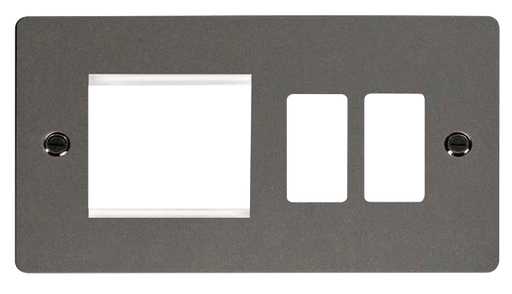 Scolmore FPBN31102 Gridpro Define - Frontplates - Black Nickel Fpbn 2+2 Combi Plate  Scolmore - Sparks Warehouse