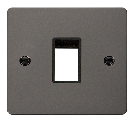 Scolmore FPBN401BK Minigrid 1-6 Gang Plates Single Switch Plate1 Gang Aperture  Scolmore - Sparks Warehouse