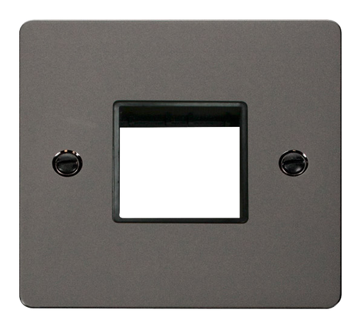 Scolmore FPBN402BK Minigrid 1-6 Gang Plates Twin Switch Plate1 Gang Aperture  Scolmore - Sparks Warehouse