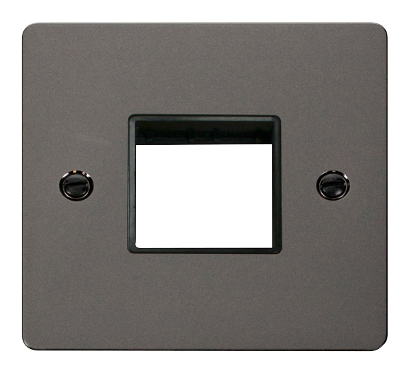 Scolmore FPBN402BK Minigrid 1-6 Gang Plates Twin Switch Plate1 Gang Aperture  Scolmore - Sparks Warehouse