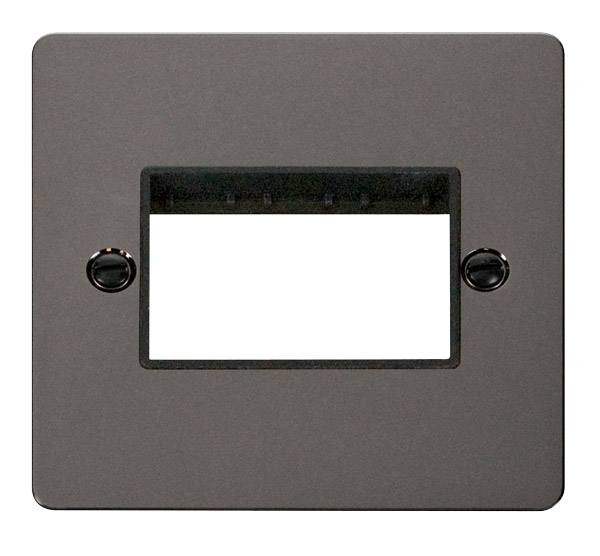 Scolmore FPBN403BK Minigrid 1-6 Gang Plates 1g Platetriple Sw  Aperture  Scolmore - Sparks Warehouse