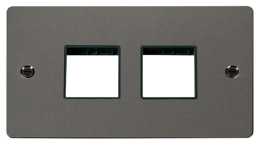 Scolmore FPBN404BK Minigrid 1-6 Gang Plates 2g Plate(2+2)sw Aper  Scolmore - Sparks Warehouse