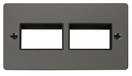 Scolmore FPBN406BK Minigrid 1-6 Gang Plates 2g Plate(3+3)sw Aper  Scolmore - Sparks Warehouse