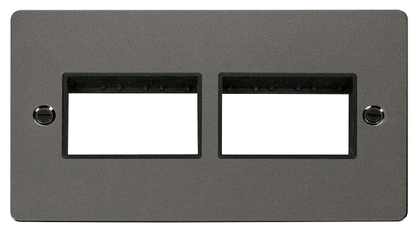 Scolmore FPBN406BK Minigrid 1-6 Gang Plates 2g Plate(3+3)sw Aper  Scolmore - Sparks Warehouse