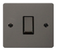 Scolmore FPBN411BK Define - Flat Plate 1 Gang Light Switch - Black Nickel Define Scolmore - Sparks Warehouse