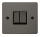 Scolmore FPBN412BK Define - Flat Plate 2 Gang Light Switch - Black Nickel Define Scolmore - Sparks Warehouse