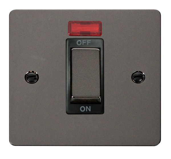 Scolmore FPBN501BK Define Black Nickel Ingot 1g 45a Dp Switch Neon Bk  Scolmore - Sparks Warehouse