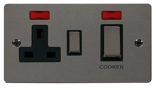 Scolmore FPBN505BK Define Black Nickel Ingot 45a Dp Sw 13a Sw Sktneons Bk  Scolmore - Sparks Warehouse