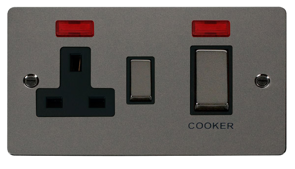 Scolmore FPBN505BK Define Black Nickel Ingot 45a Dp Sw 13a Sw Sktneons Bk  Scolmore - Sparks Warehouse