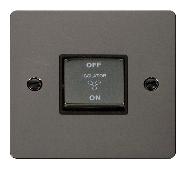 Scolmore FPBN520BK Define - Flat Plate Triple Pole Fan Isolator Switch - Black Nickel Define Scolmore - Sparks Warehouse